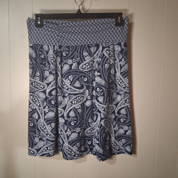 Dresses & Skirts - Elegant Navy Paisley A-Line Skirt